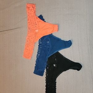 Victoria's Secret. Lace Thong panties. (3 pair sold as set). XL